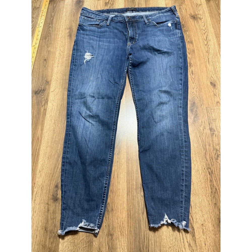 Silver Jeans Co Jeans Womens 16 Blue Denim Jeans Distressed Most Wanted Skinny